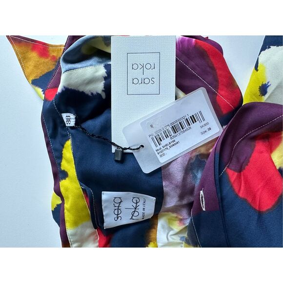 NWT SARA ROKA Shelby Floral A-Line Midi-Dress IT 38 / US 2 $1340 - Picture 11 of 12